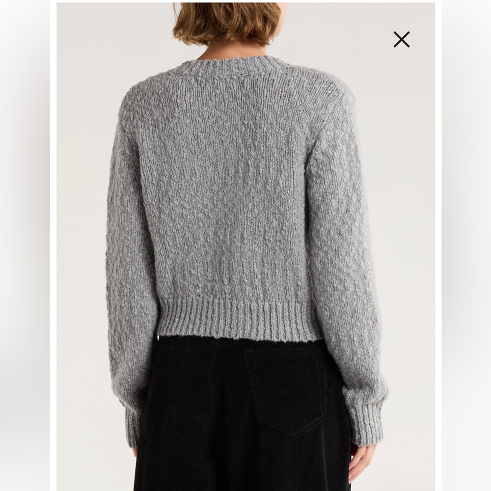FRAME Button Front Wool Blend Crop Cardigan - Picture 2 of 4